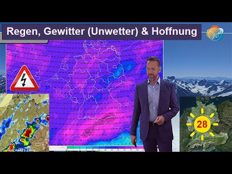 Tiefdruck mit Regen, Gewitter/Unwettergefahr & Wind, dann Hoffnung. Wettervorhersage 03.-10.06.2025.