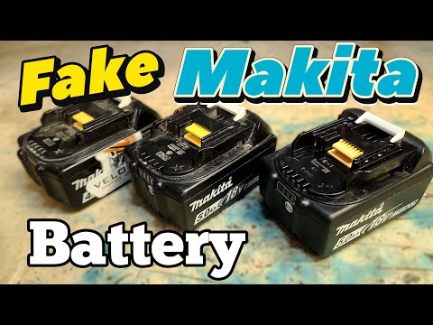 Identifing a Fake Makita battery. Opening and comparing a Fake Makita to a real one.