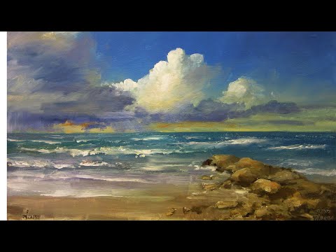 Distant Storm  Painting a Seascape with Acrylics