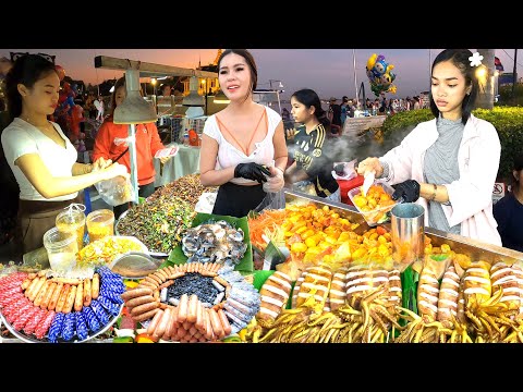 Amazing! Cambodian Street Food Tour 2025 - Delicious Roasted Octopus, Fried Pork Rice, Hotdog & More