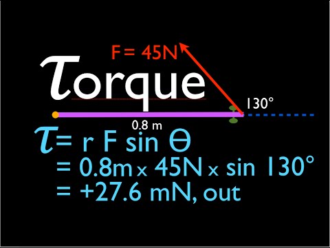 Physics, Torque  (4 of 13) Force Not at Right Angle to the Object