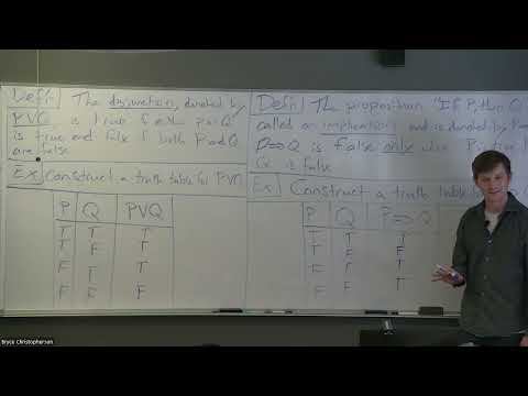 Proof, Set Theory, and Logic - Connectives and Truth Tables