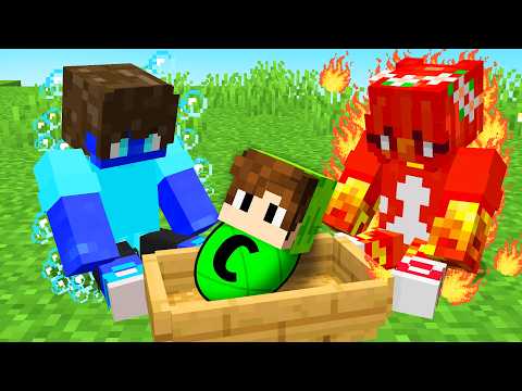 BABY CADRES WAS ADOPTED by an ELEMENTAL FAMILY in Minecraft!