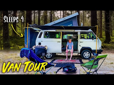 AMAZING RETRO | Volkswagen T3 Vanagon Syncro 4x4 Westfalia Pop Top Camper Van Tour