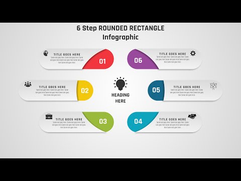 3.Adobe Illustrator Design - 6 Step ROUNDED RECTANGLE Infographic