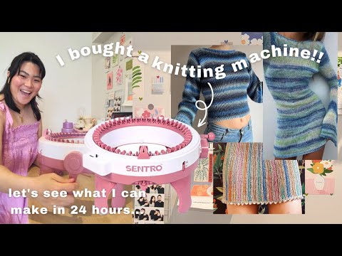 I bought a knitting machine… let’s see what I can make in 24 hours // Sentro knitting machine ❣️🎀