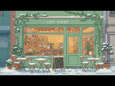 Winter Lofi Coffee Shop Vibes ❄️ Cozy Beats for Study, Work & Relax | Snowy Cafe Ambience