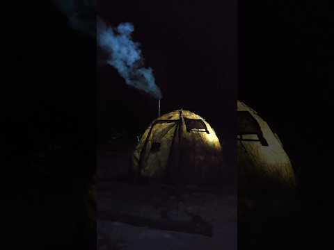 Camping out in the hot tent in single digit temps