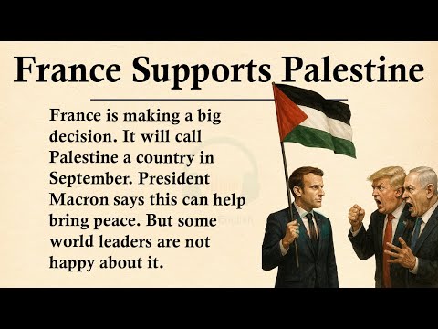 France Wants Palestine to Be a Country || 🔵⚪🔴Learn English Through Story Level 3 || Graded Reader 🎧