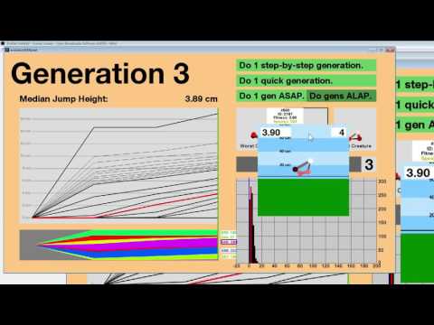 Evolution Simulator of Creatures Jumping Vertically