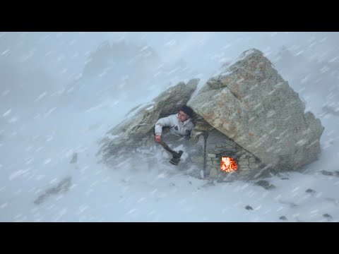 Caught in winter blizzard/building a warm and cozy shelter in snowstorm/I survived in extreme cold