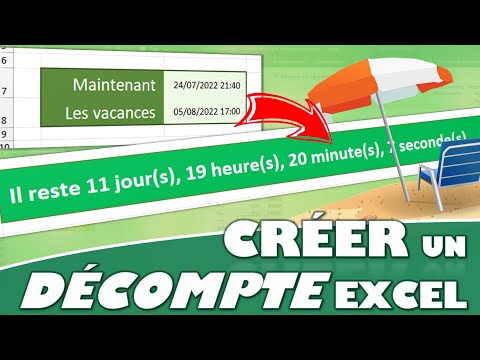 Comment créer un décompte entre deux dates (jours, heures, minutes et secondes) sur Excel ?