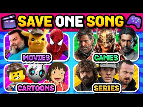 CARTOONS⭐️ vs MOVIES🎥 vs GAMES🎮 vs SERIES💻 Save One Song | Music Quiz Challenge