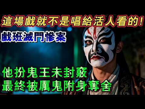這場戲本就不是唱給活人看的！民國82年戲班滅門慘案，他扮鬼王未封竅，最終被厲鬼附身奪舍#故事