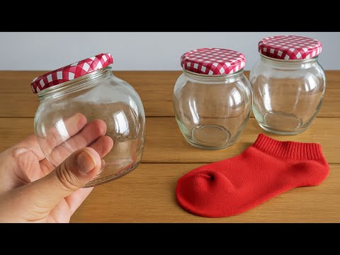 Genius DIY Idea with a Glass Jar and Old Socks! Look What I Made ♻️🥰