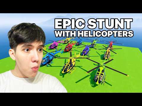 NEW EPIC STUNT RACE - All participants are Trying to Reach the Helicopters In GTA V!