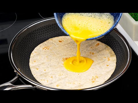 Einfach das Ei auf die Tortilla gießen – das Ergebnis ist umwerfend❗❗ Top 🔝 3 Rezepte!