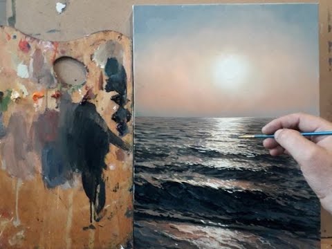 морской вид, по фото, маслом, как просто написать море, мастер класс, поэтапно подробно с пояснением