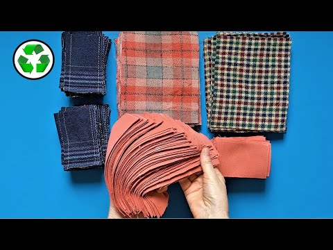 I took unnecessary wool jackets and skirts and sewed a warm patchwork blanket. ♻Recycling♻