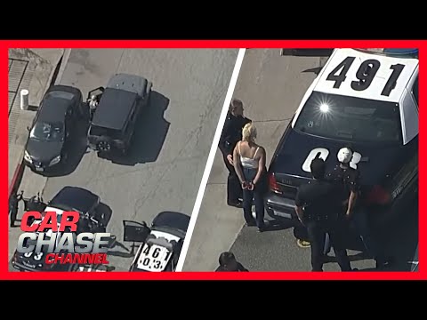 FULL CHASE: Police chase alleged stolen Jeep through South Los Angeles | Car Chase Channel