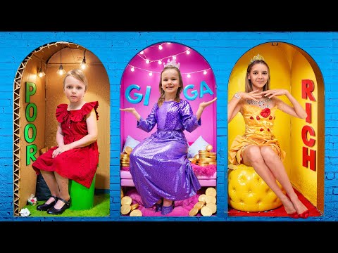 💰🏠 Five Kids | Rich vs Broke vs Giga Rich 😲✨