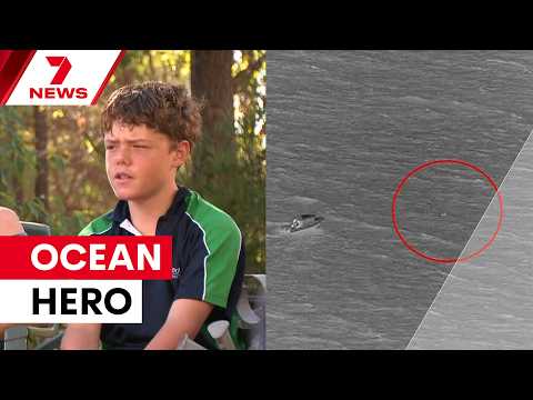 'Not today': Teen swims 4km to save family stranded at sea | 7NEWS