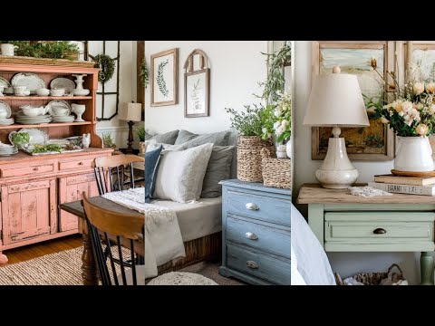 Calm Farmhouse Interiors in Sage & Blue 🌾 Upcycled Decor Ideas