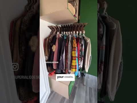 Double your coat storage with this DIY Closet#diy #closetaccessories #closetorganization #tinyhouse