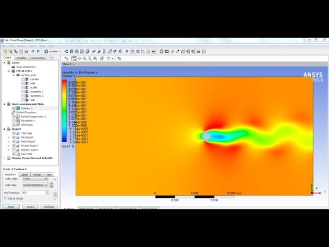 ANSYS Fluent CFD Tutorial - Flow Over a Cylinder - Von Karman Animation