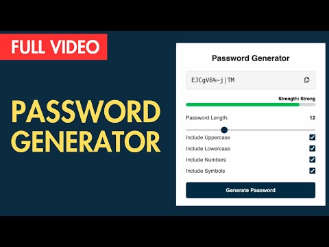 [FULL VIDEO] How To Build A Password Generator Using HTML, CSS & JavaScript | Mini Project
