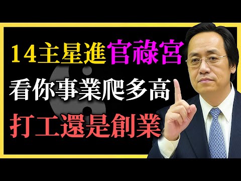 倪海廈：14主星進官祿宮，看你事業高峰能爬多高？適合打工還是當老板？一看一個準！#紫微鬥數#命理解析#官祿宮#職場命盤#倪海廈#命理#星曜解析#創業命#打工族命運#事業高峰