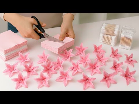 I SAW IT IN AN EXPENSIVE STORE AND MADE IT MYSELF!π GENIUS IDEA USING NAPKINS AND COTTON SWABS! DIY