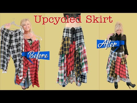 How to Make a Layered Tiered Skirt / Upcycled Flannel Ruffles
