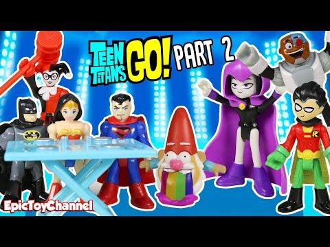 Teen Titans Go! Justice League PART 2 Talent Show for Cooking with Party Cyborg and Imaginext Raven