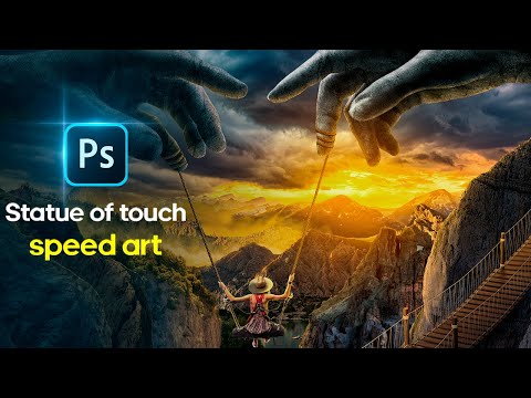 Making an art piece called "touch statue" - Realistic photomanipulation speed art