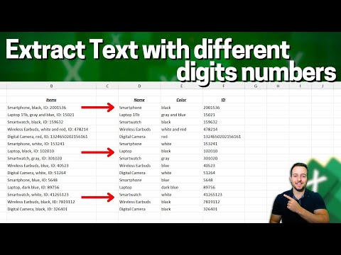 Left, Mid, Right, Len, Find Functions | with Different Digits in Each Item