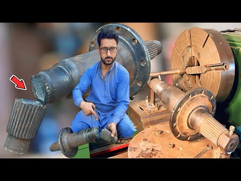 "Pinion Shaft Rebuild: A GeniusMechanic's Lathe Machine Technique"