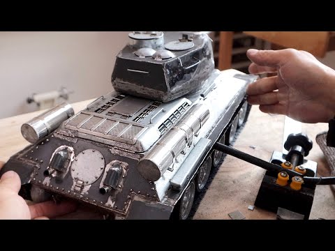 Build Metal Tank T-34 | How to make a tank from an oven | homemade RC Tank