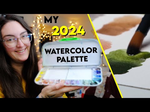 See what watercolors I'm taking into 2024! ✶ Palette setup and swatching