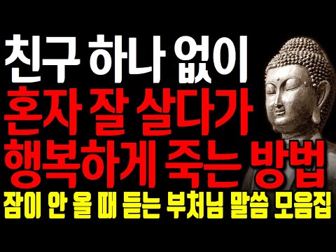 혼자 살다 죽는 것이 가장 행복하다 I 나이 들어 친구 없이도 홀로 잘 사는 사람 특징 I 자면서 듣는 부처님 말씀 7시간 l 지혜 I 오디오북 I 철학