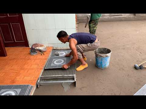 Construction of patterned ceramic tiles for outdoor playgrounds using modern methods