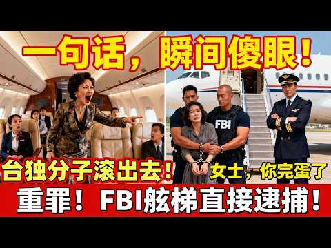 中國大媽在美聯航頭等艙咆哮「台獨分子滾出去！」，華裔機長一句話讓她瞬間傻眼，降落後FBI直接在舷梯等她，被控「仇恨犯罪」重罪！