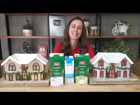 How to make a beautiful Christmas house using boxes - DIY Christmas decoration