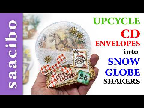 Upcycle CD Envelopes Into Snow Globe Shakers