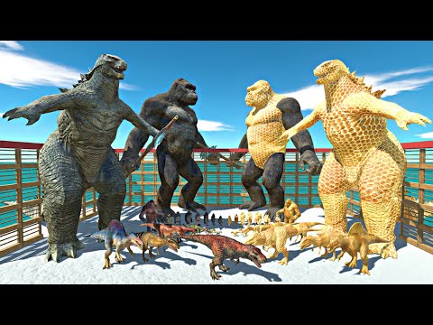 Honey War in Cage | Mutant Primates+King Kong + Godzilla+Carnivore Dinosaurs vs Honey Itself - ARBS