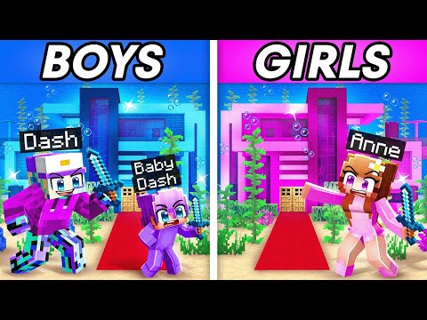 BOYS vs GIRLS UNDERWATHER HOUSE Battle In Minecraft!