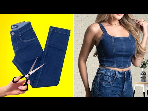 + de 10 Ideias de Transformação de Calça Jeans em Novas Peças Incríveis DIY e Costura | Truques Moda