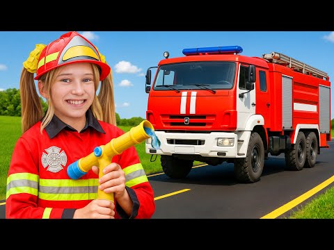 Kids learn about firefighter and rescue truck