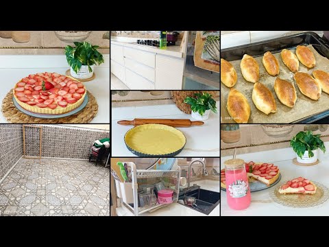 روتين شتوي تنظيف المطبخ/تارت الفرولة بكريمة الباتيسيار سوفلي اقتصادي بدون لحوم#اكسبلور 