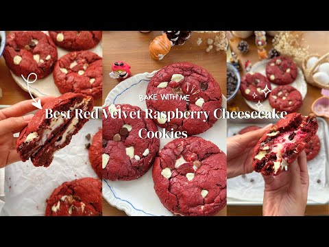 How to Make the Best Red Velvet Raspberry Cheesecake Cookies EVER! 🍓❤️The Long-Awaited Recipe!